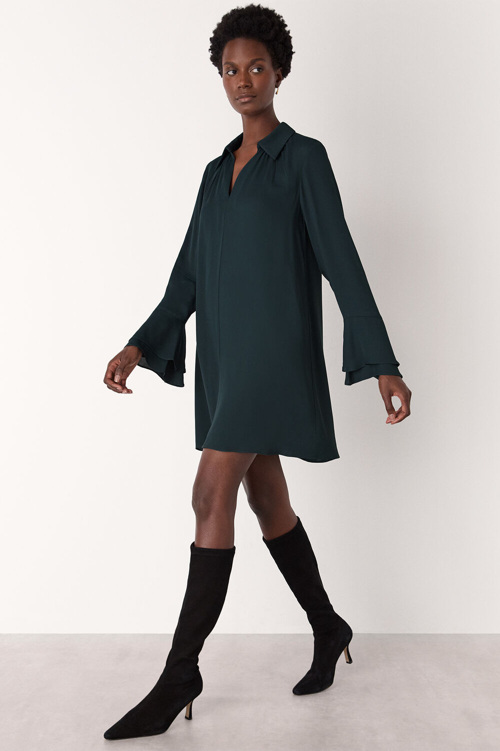 Teal Trapeze Mini Dress