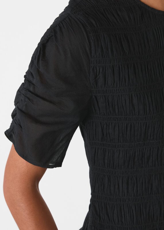 Black Avery Smocked Dress