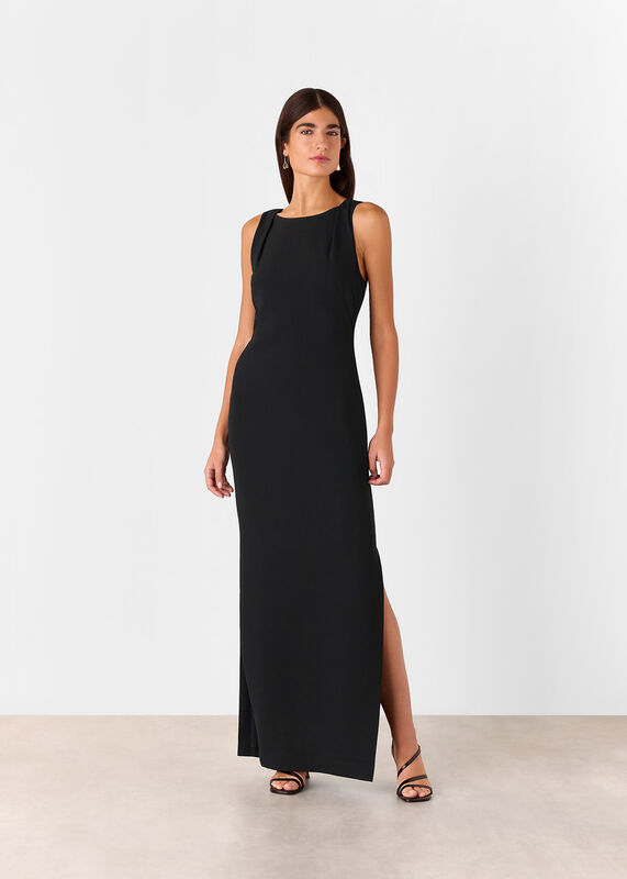 Black Tie Back Maxi Dress