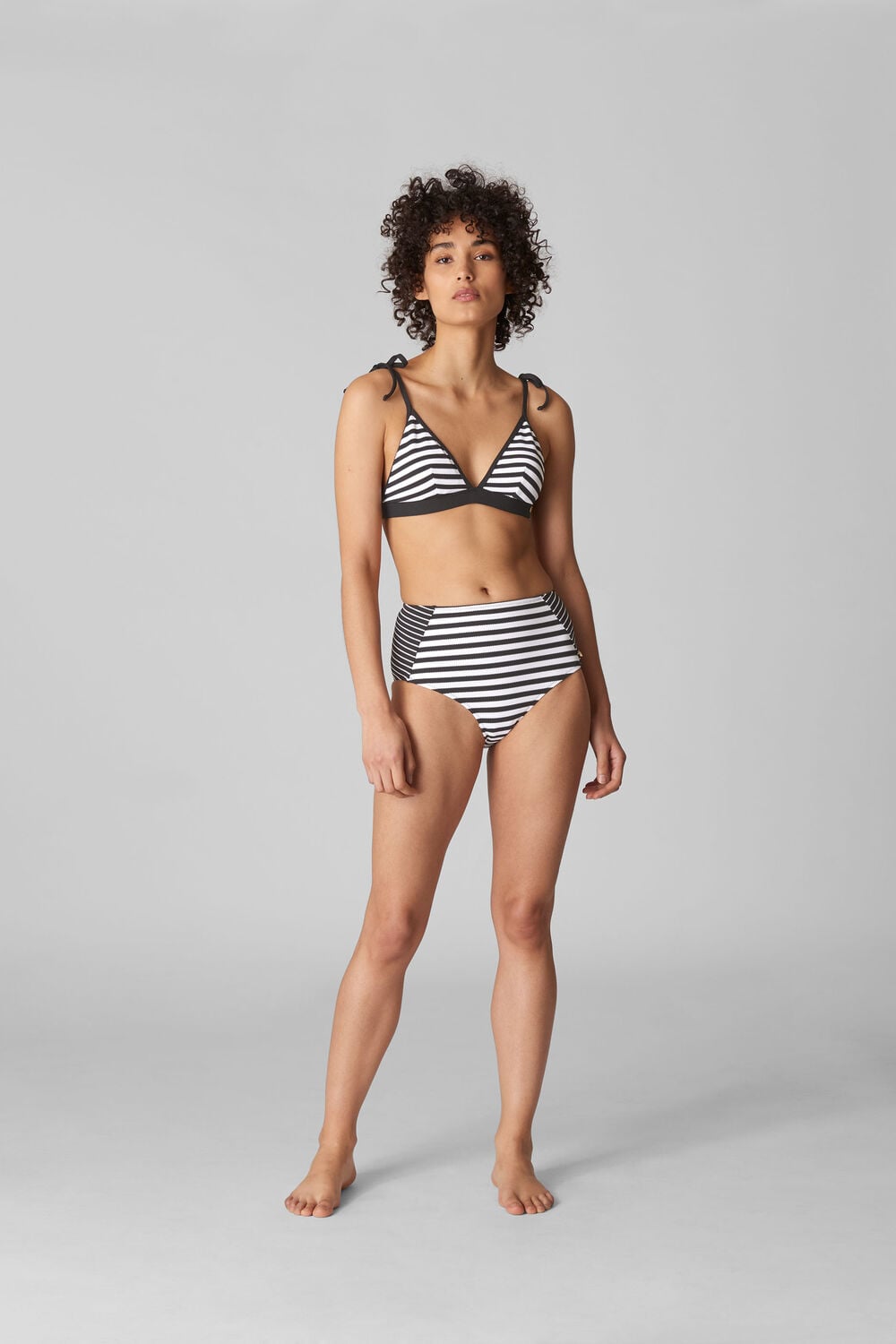 Santiago Stripe High Rise Pant Black