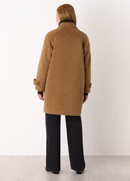 Short Button Detail Wool Coat