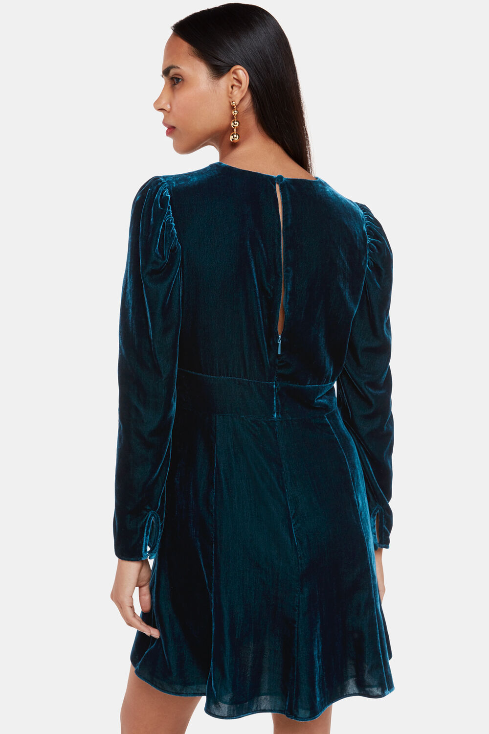 Teal Charley Velvet Flippy Dress