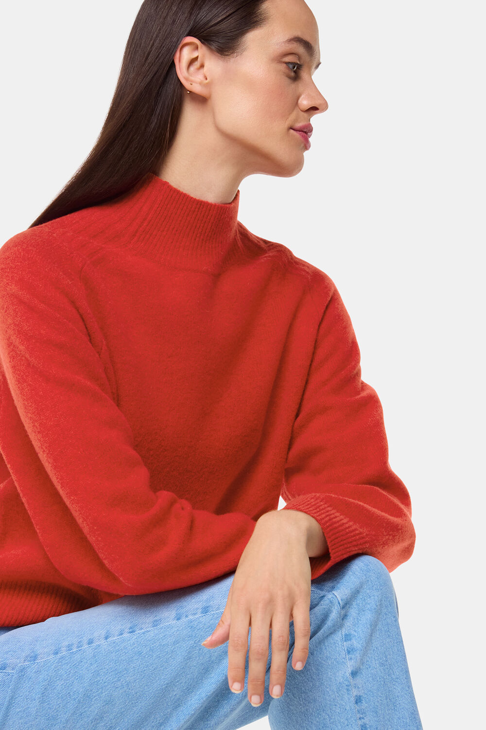 Funnel Neck Wool Knit