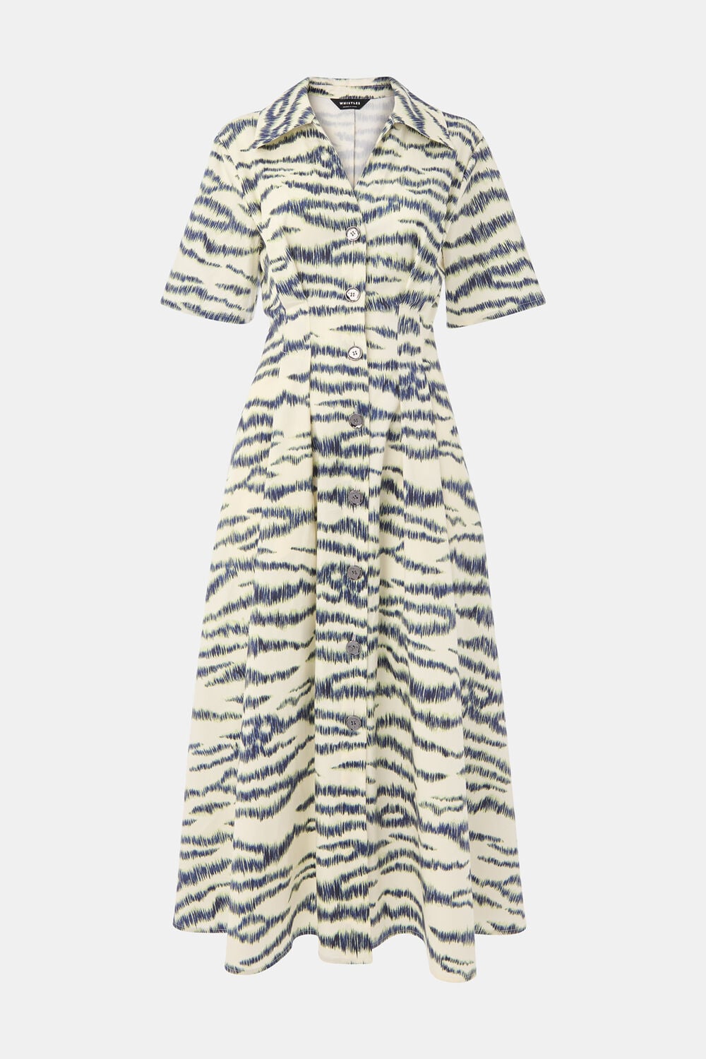 Ivory Feathered Tiger Midi Dress