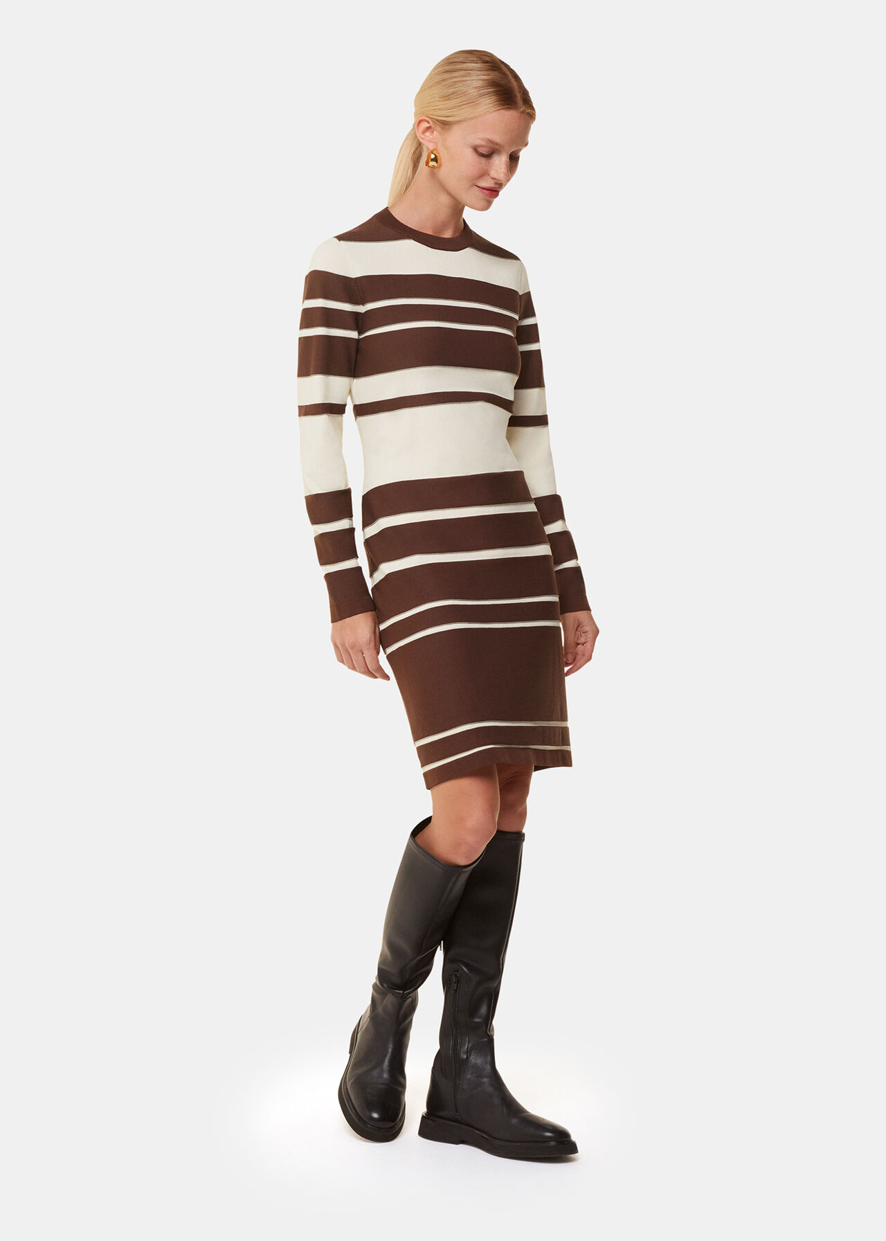 Variegated Stripe Knit Dress