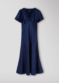 Jacquard V Neck Midi Dress