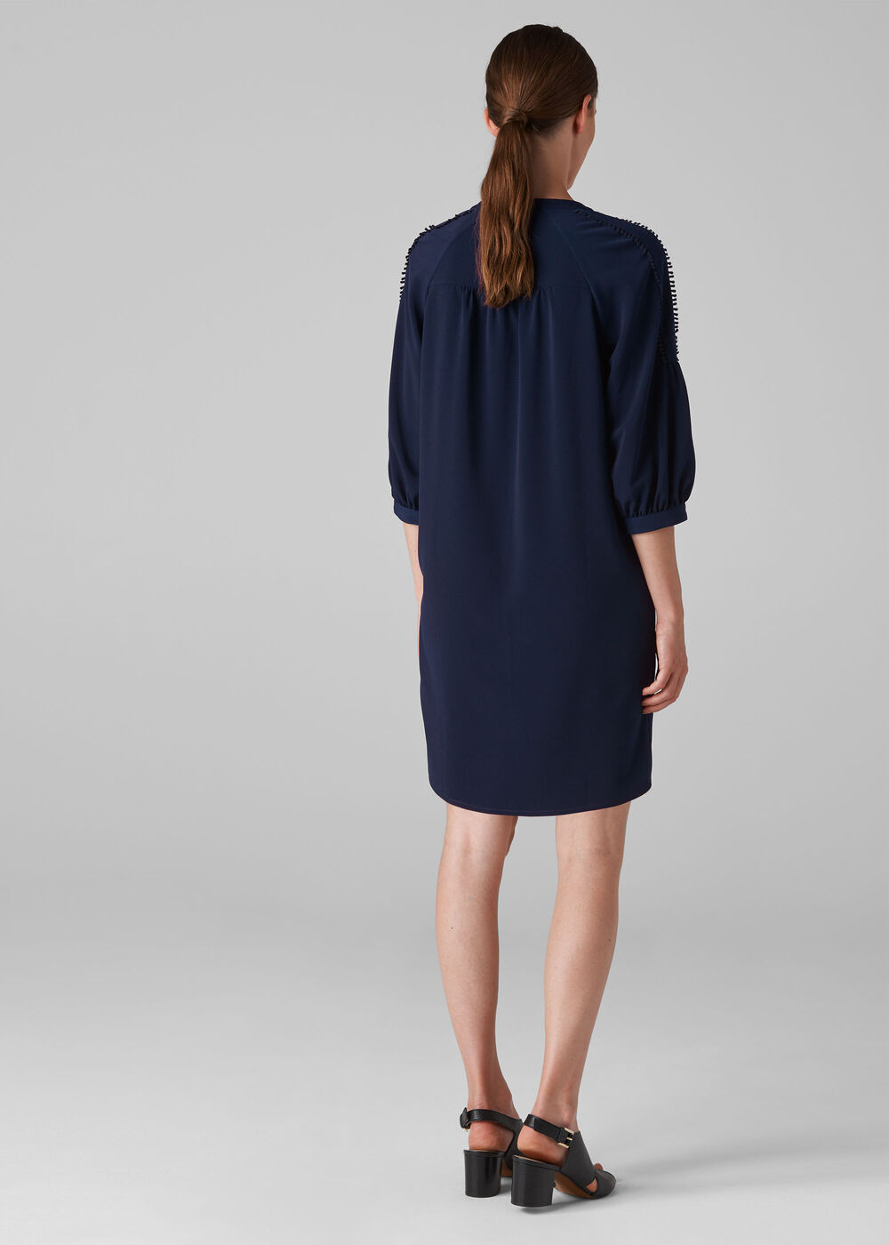Hallie Trim Detail Dress Navy