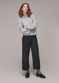 Knitted Wide Leg Marl Trouser