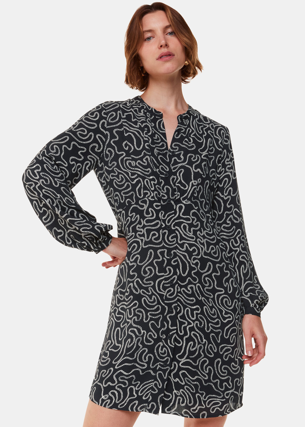 Chain Print Flippy Dress