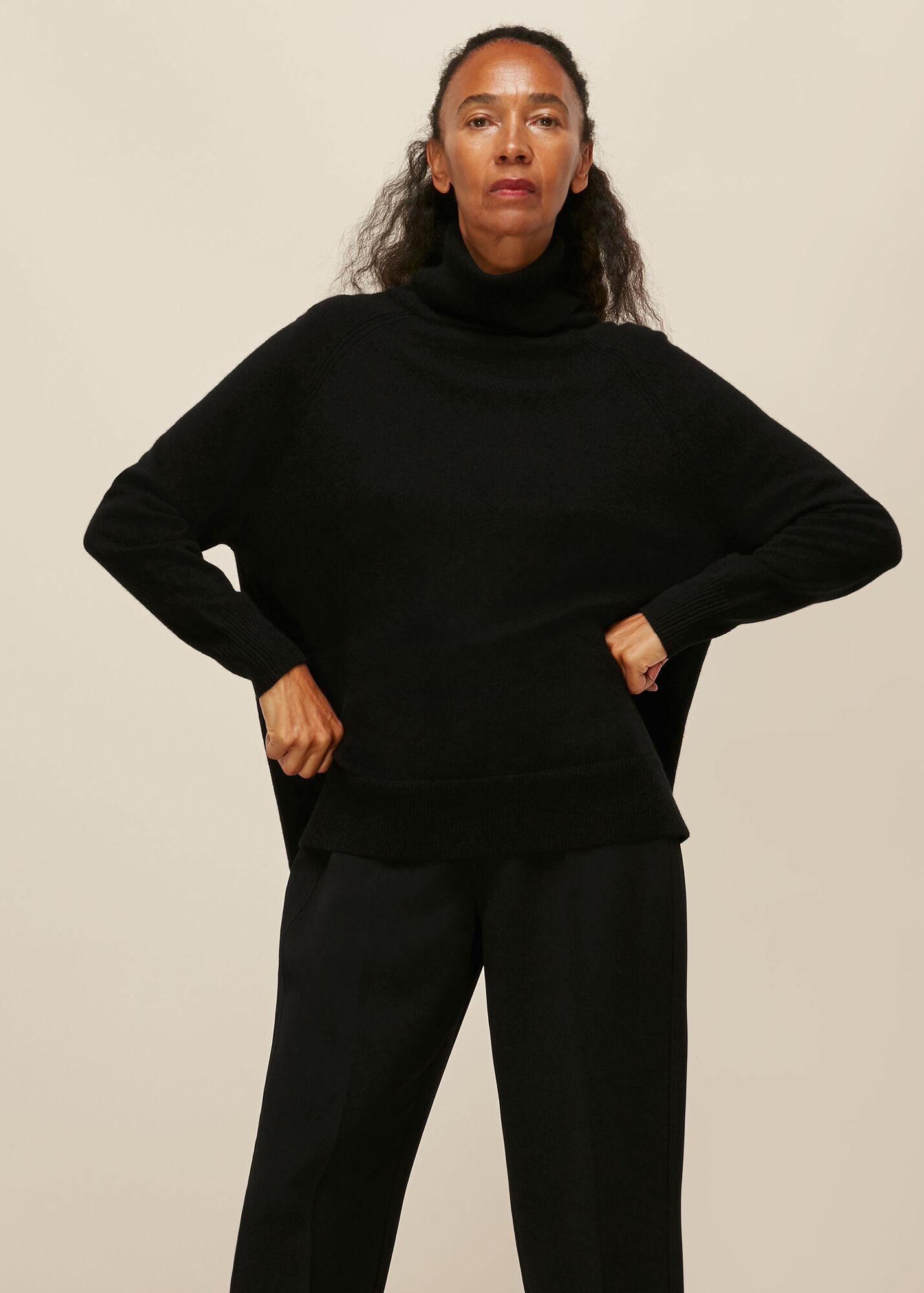 Black Cashmere Roll Neck Knit | WHISTLES