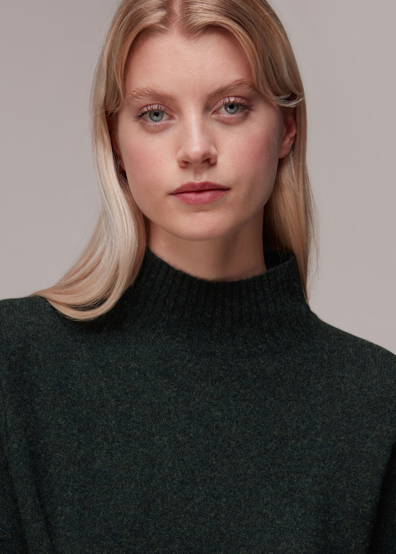 Funnel Neck Knitted Dress