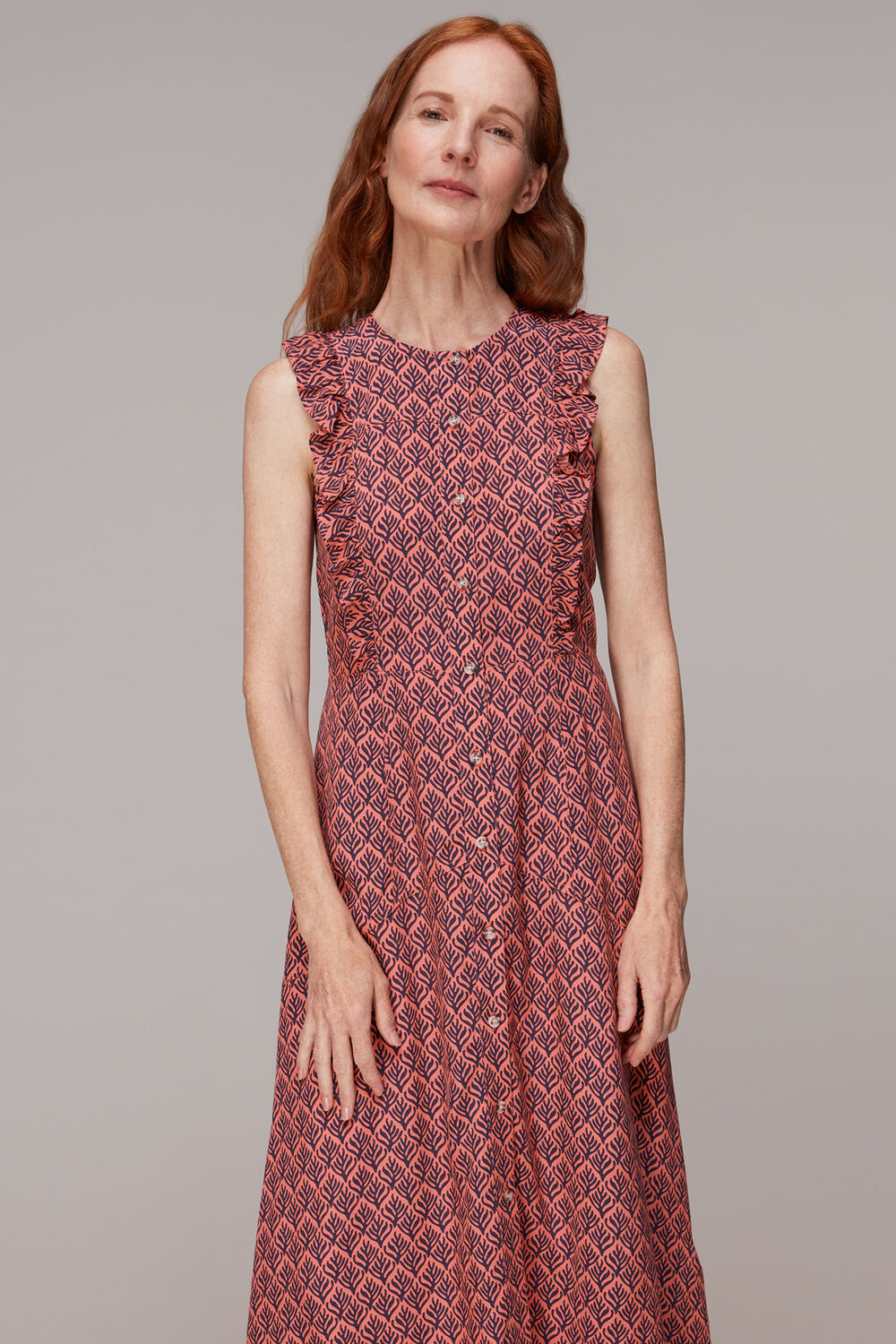 Sea Tree Frill Midi Dress