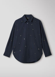 Jewelled Cotton Poplin Shirt