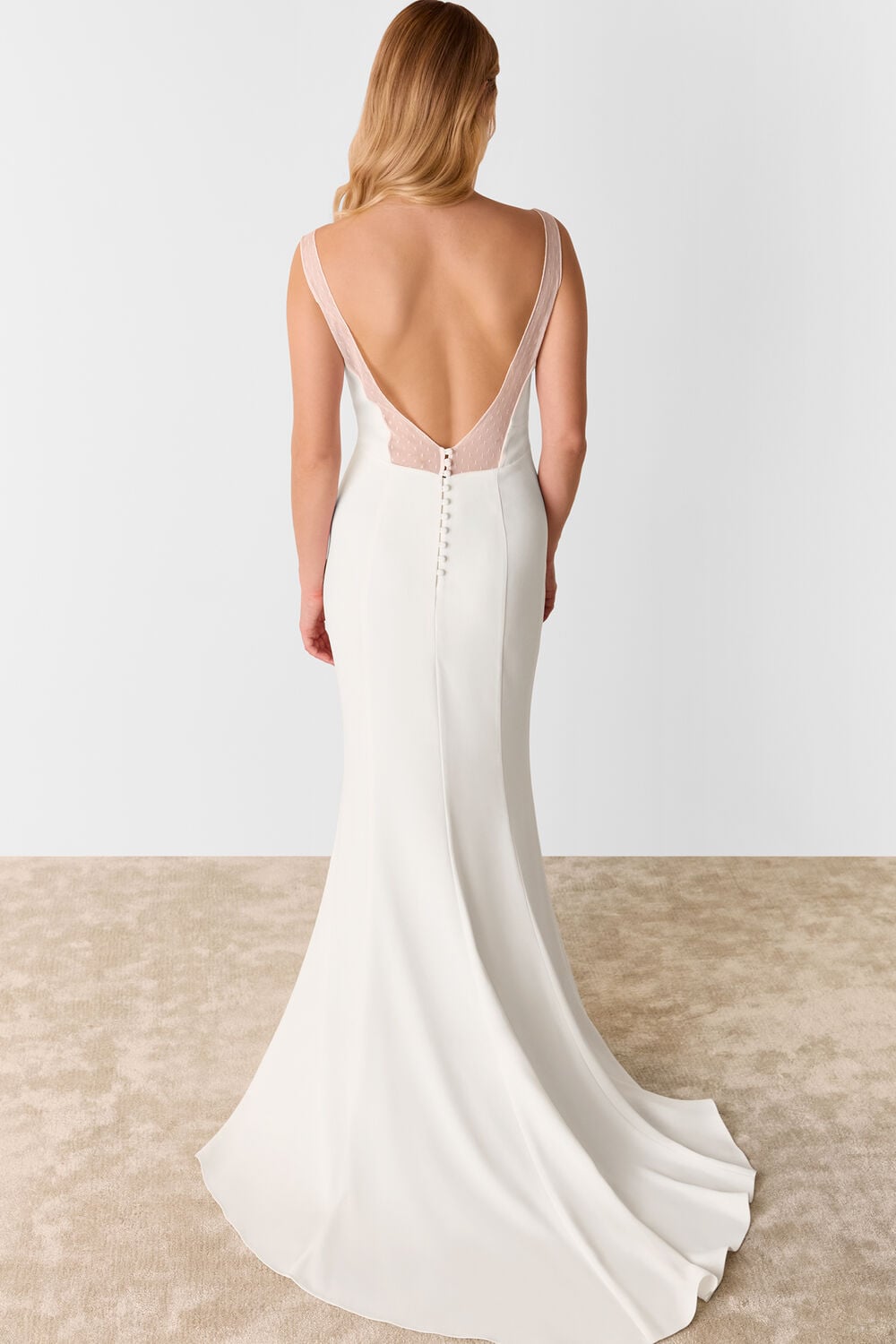 Mia Square Neck Wedding Dress Ivory