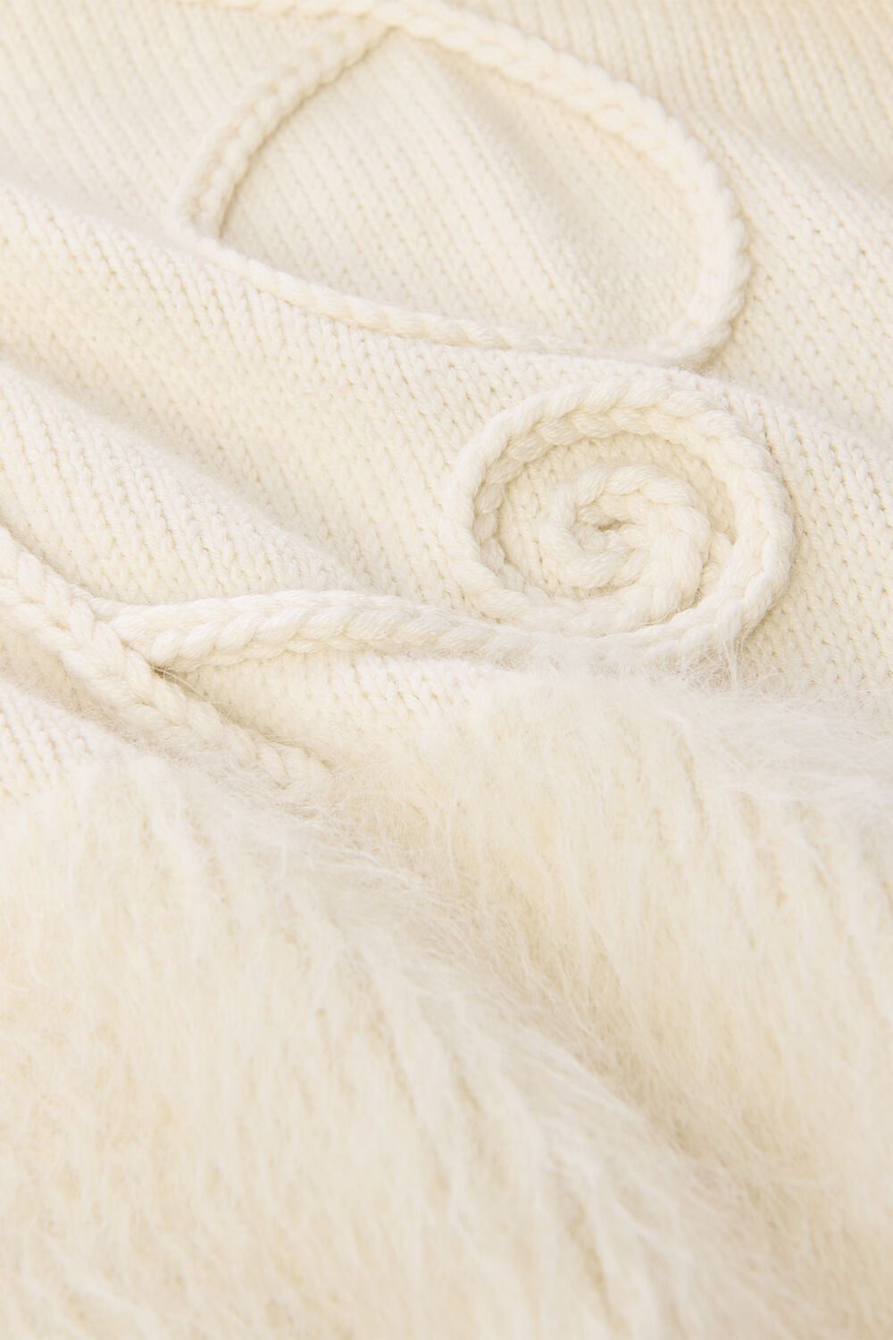 Cream Wool Embroidered Floral Jumper