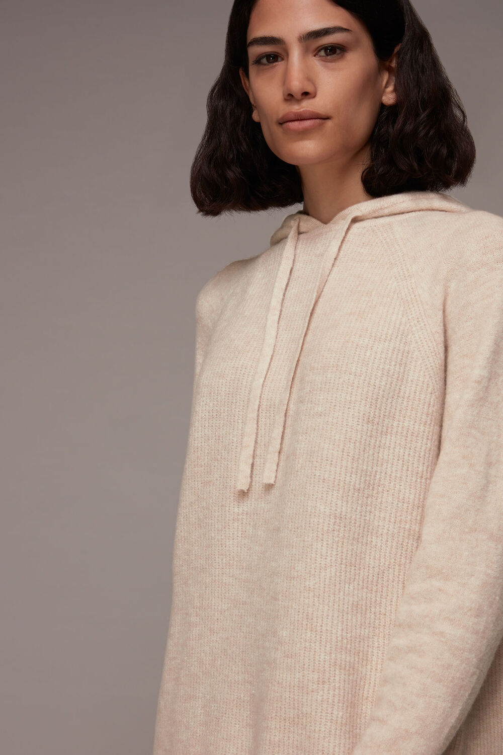 Ribbed Knitted Hoodie