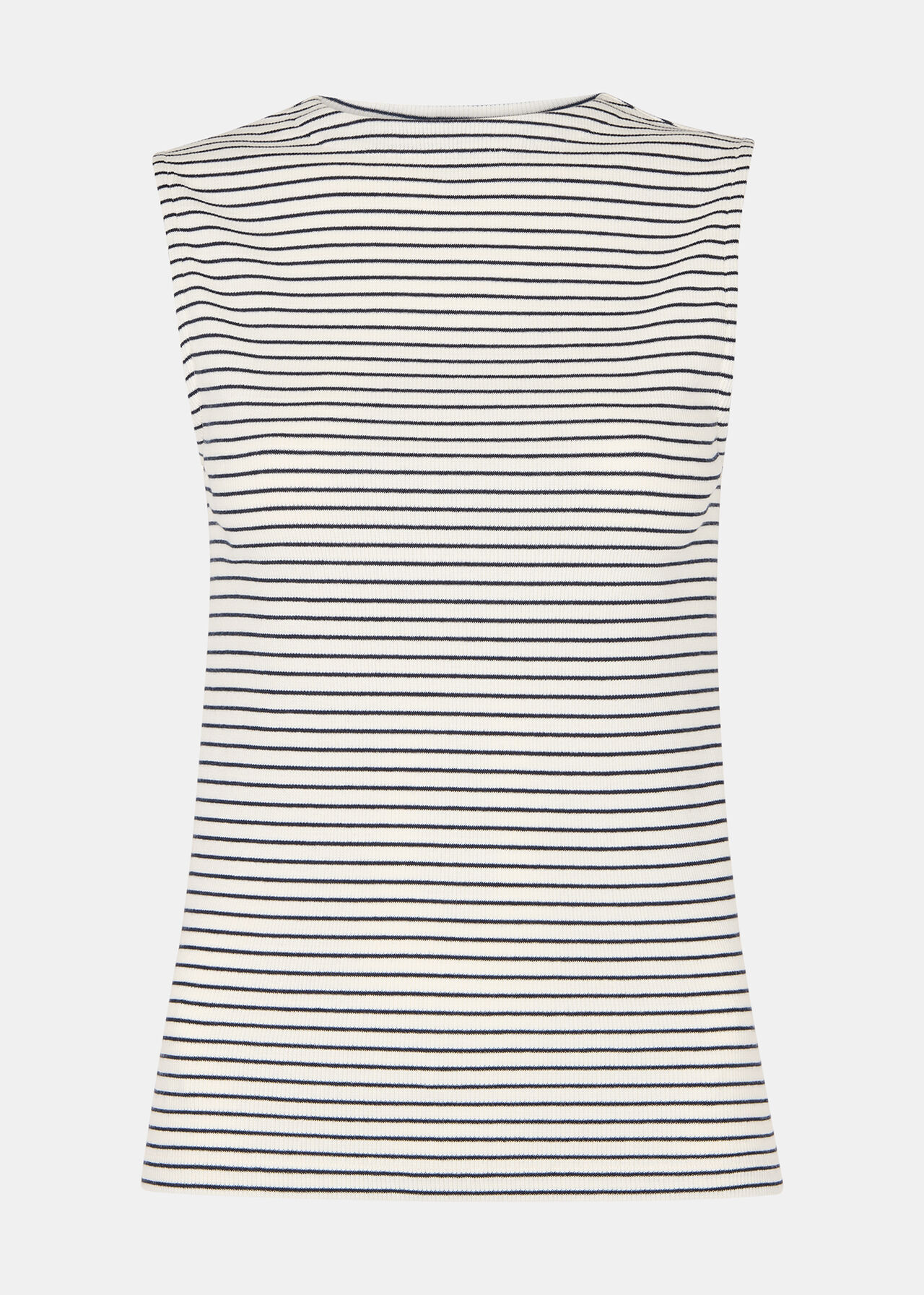 Stripe High Neck Rib Tee