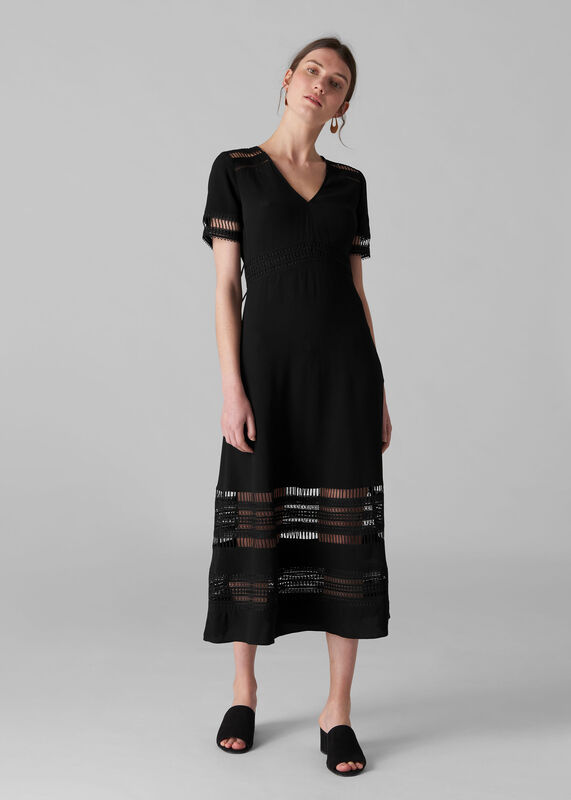 Elisa Lace Detail Midi Dress