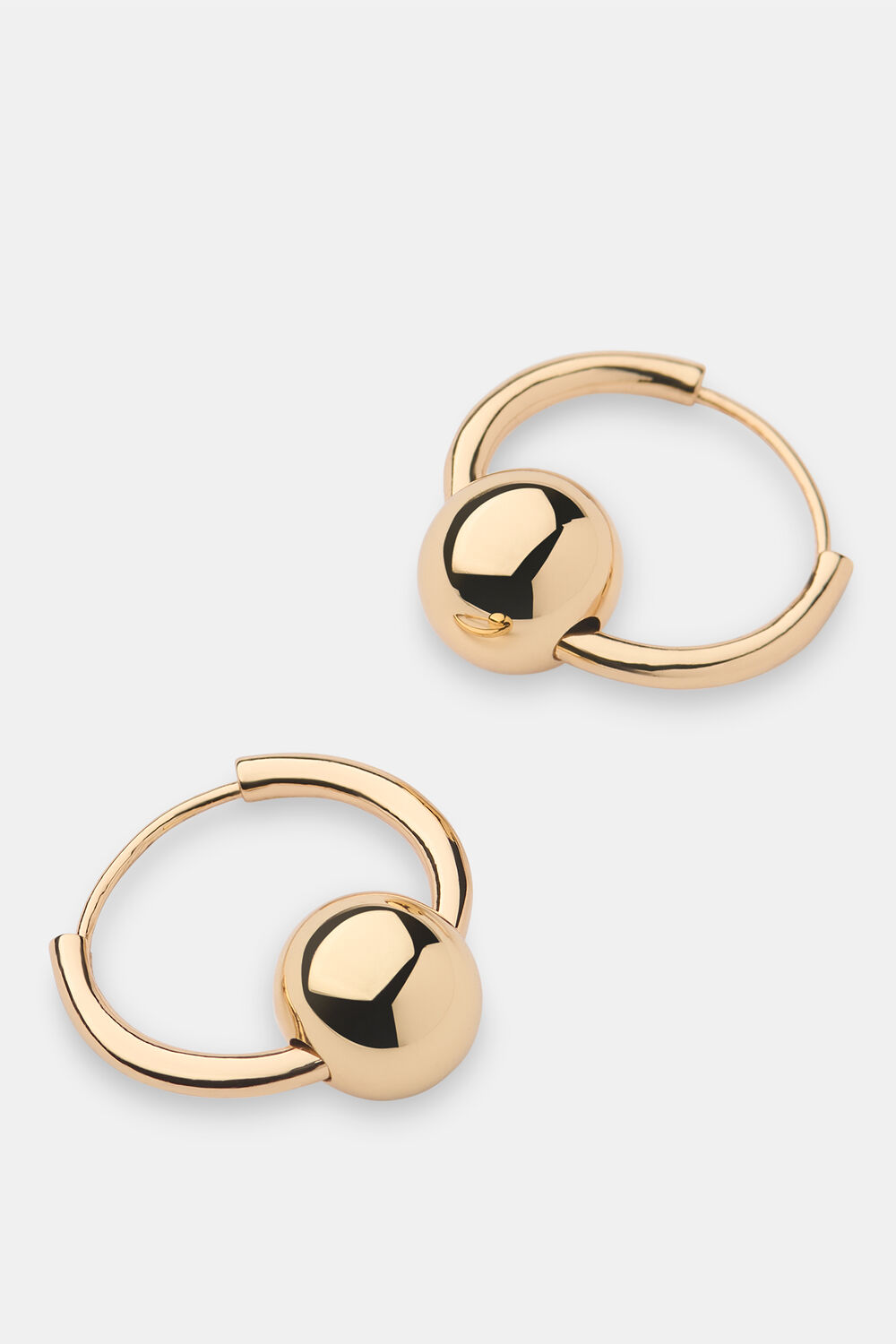 Gold Sphere Hoop Earring