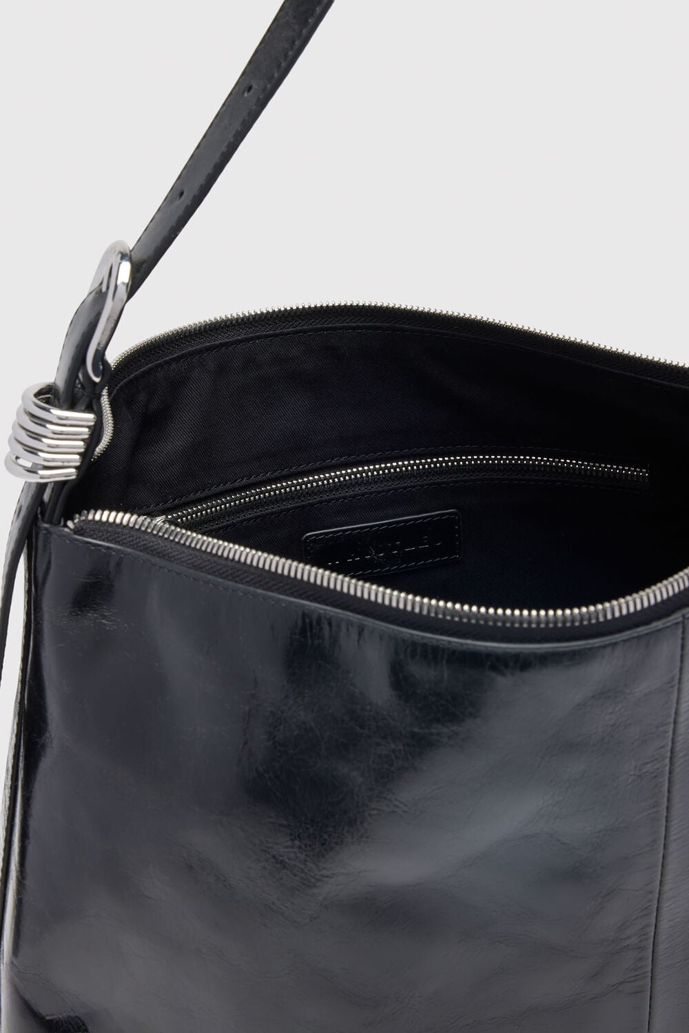 Black Ring Detail Shoulder Bag