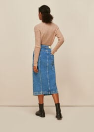 Button Through Denim Skirt