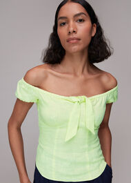 Off Shoulder Tie Front Top