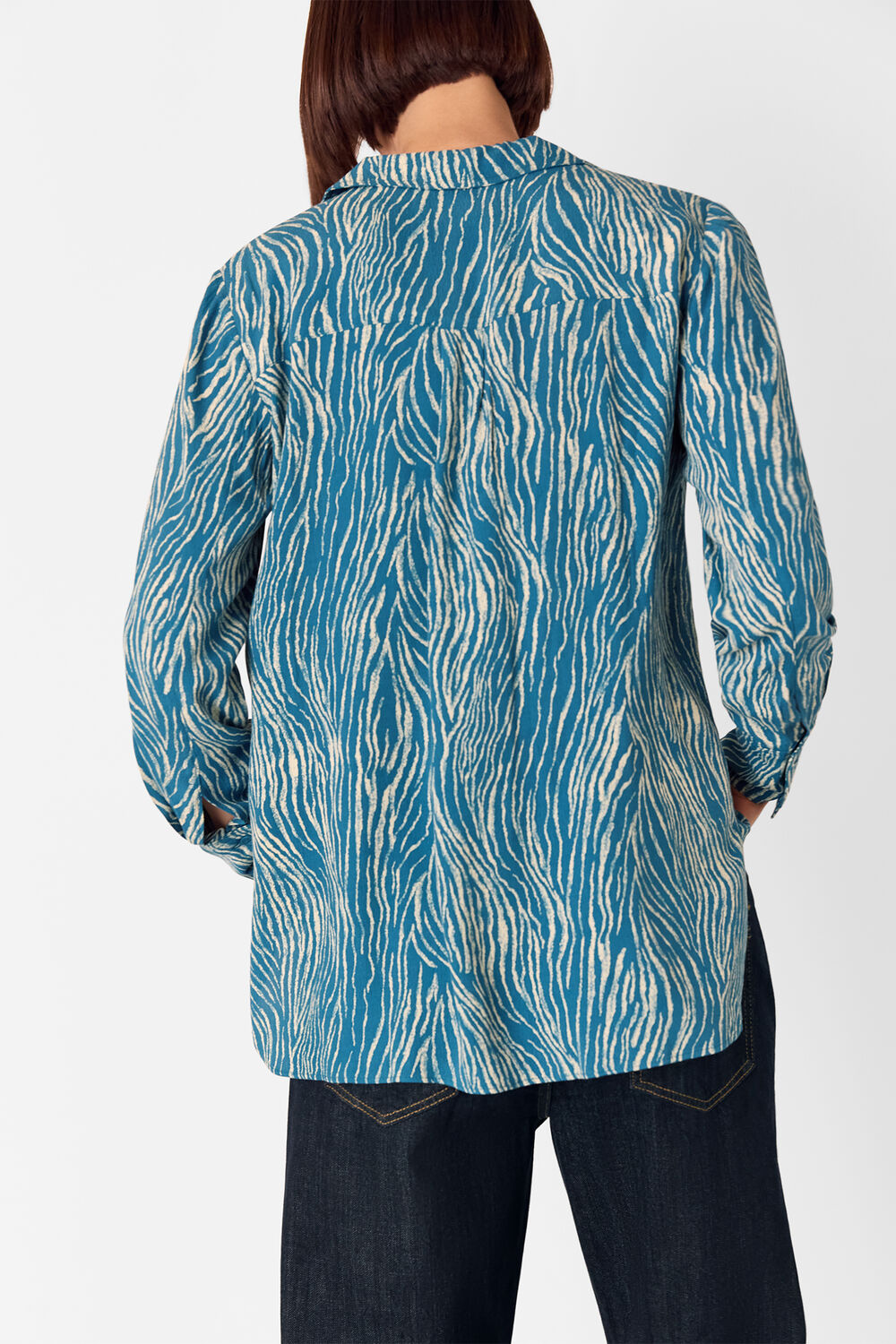 Blue Zebra Button Up Shirt