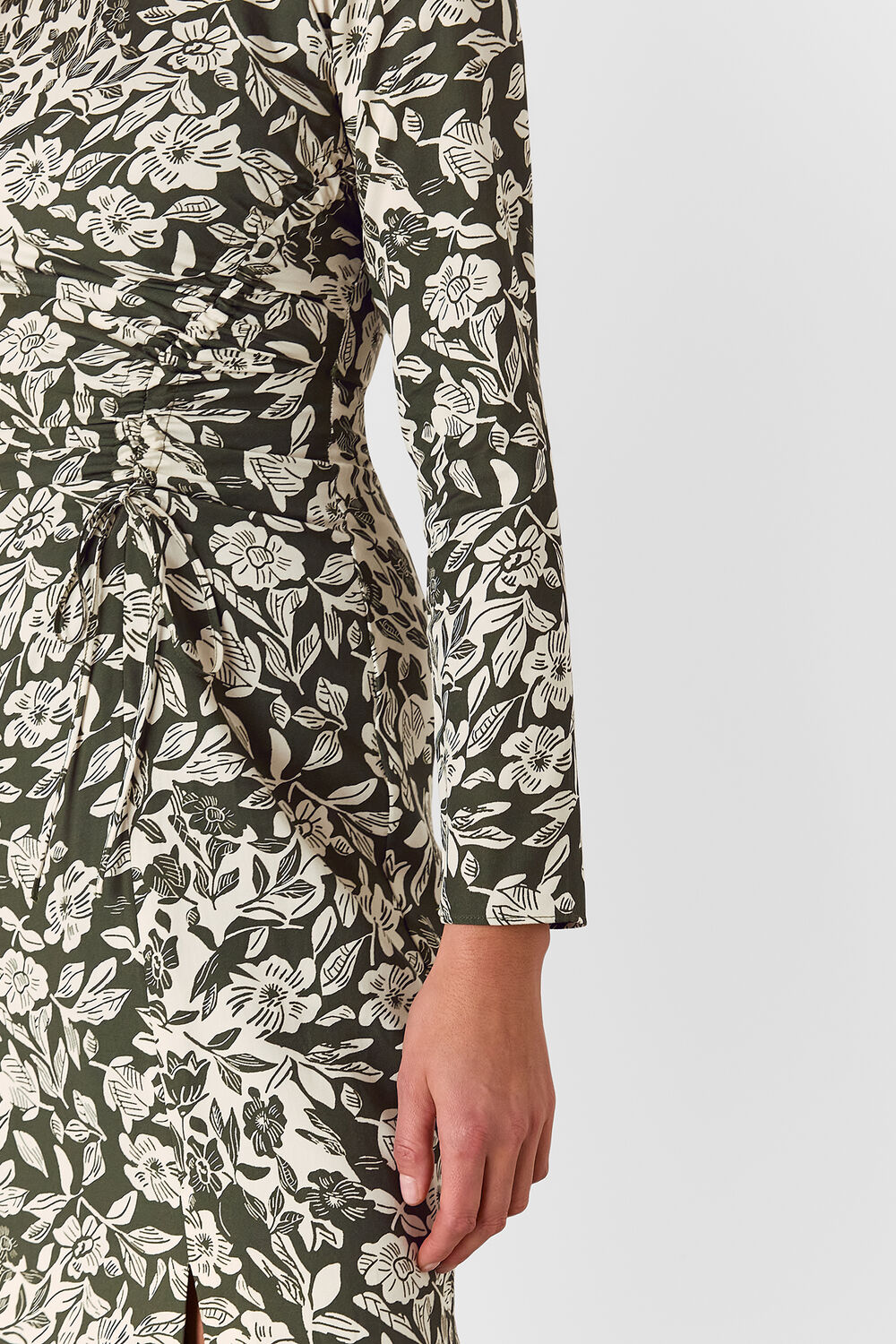 Cut Stems Ruched Side Dress