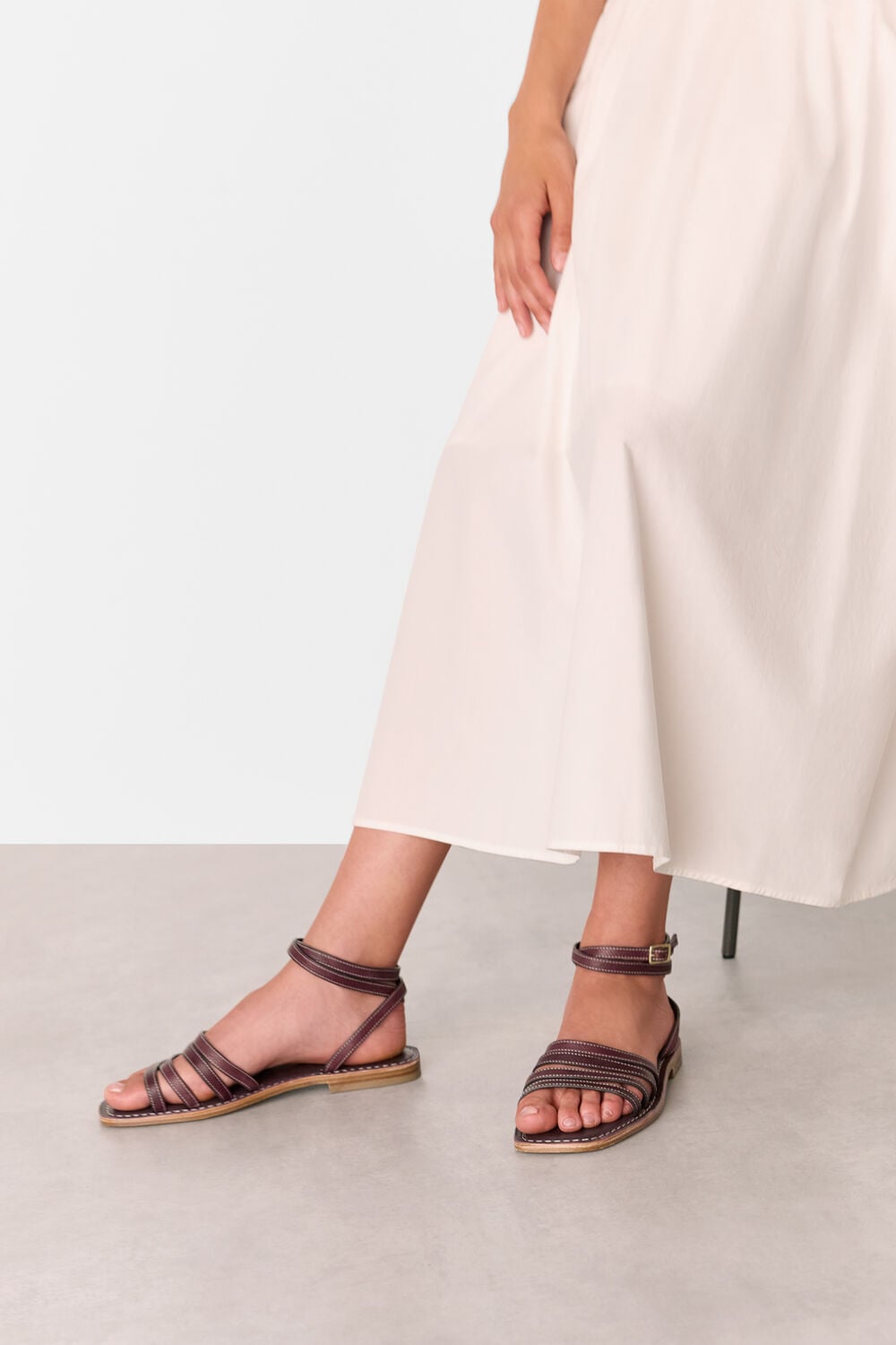 Aubergine Bruna Strappy Sandal