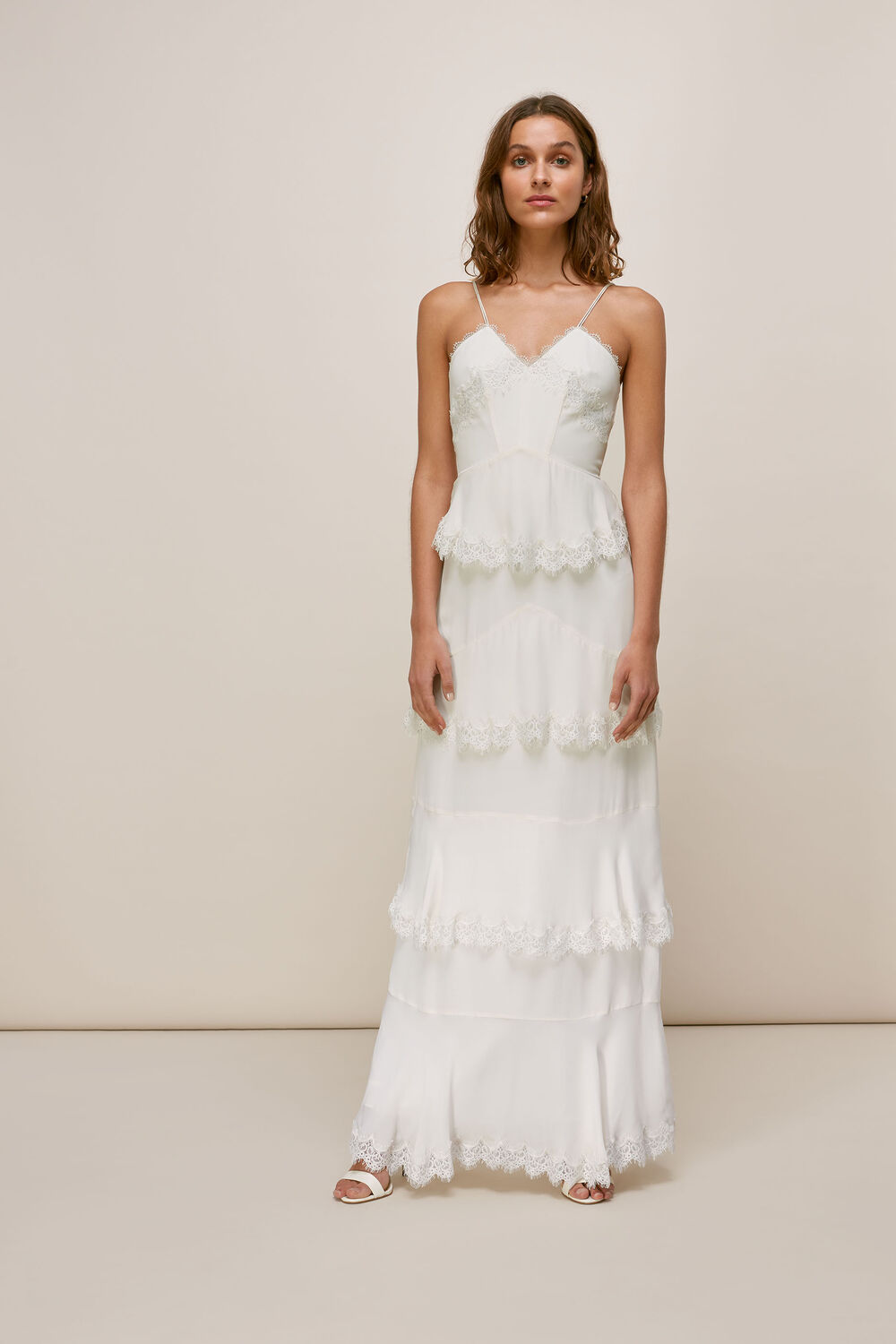 Isla Tiered Wedding Dress Ivory