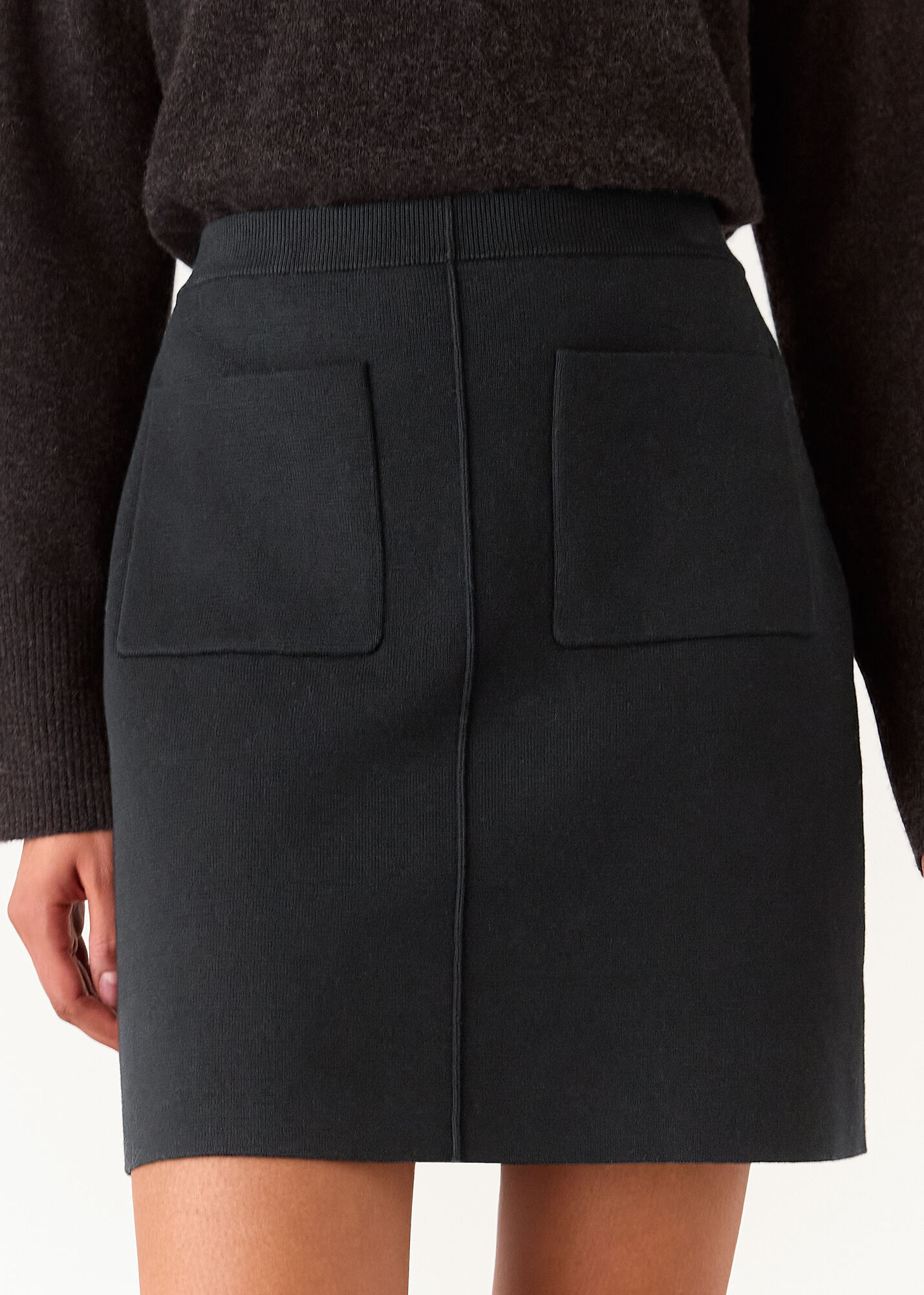 流行 Pocket Patch Black Knitted | US Whistles | WHISTLES | Skirt スカート