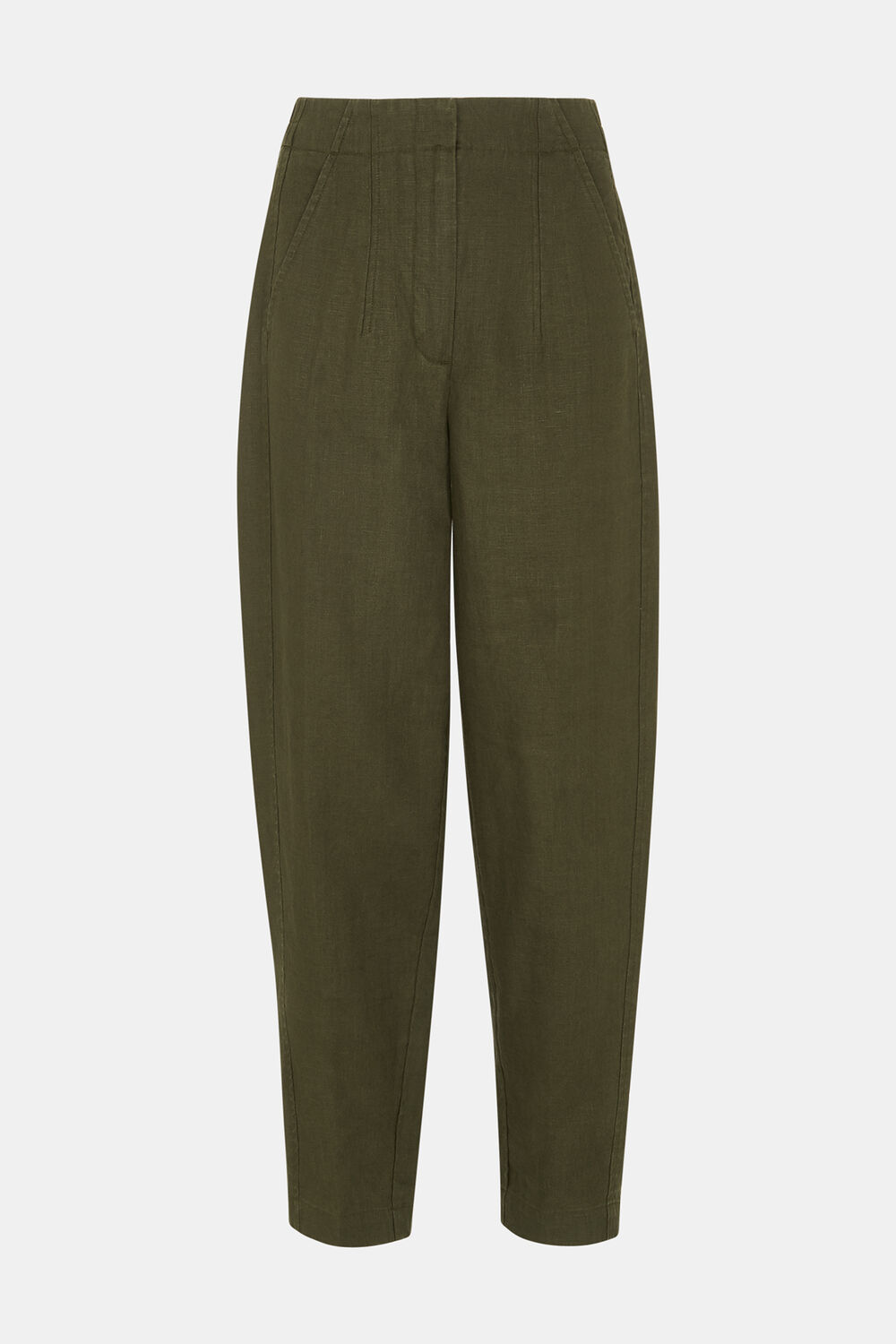 Linen Barrel Leg Trouser