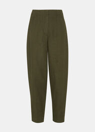 Linen Barrel Leg Trouser