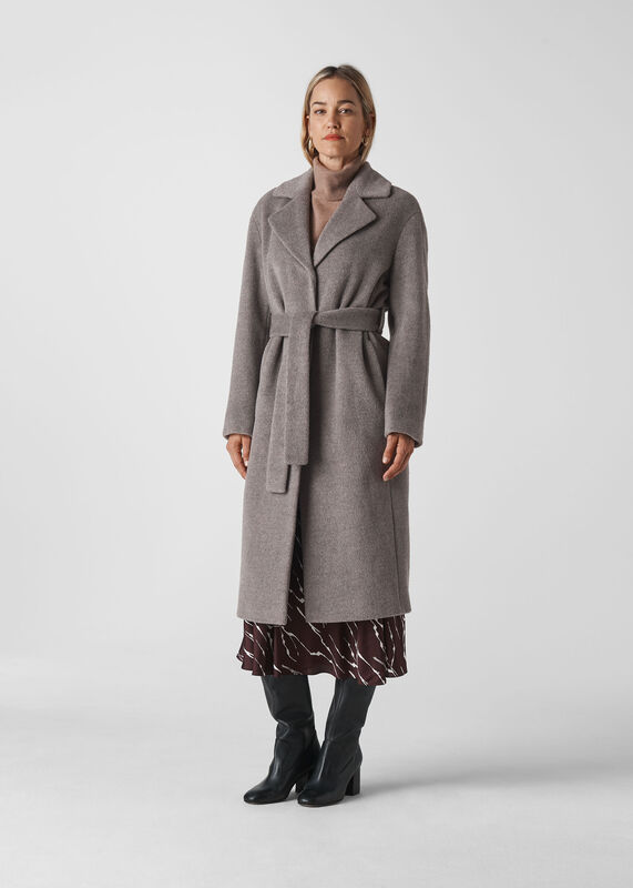Darcey Drawn Belted Wrap Coat