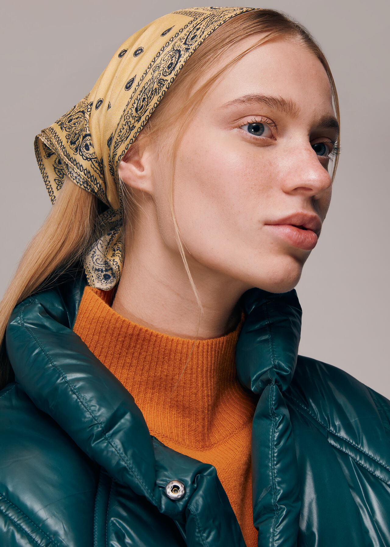 Bandana Print Silk Scarf