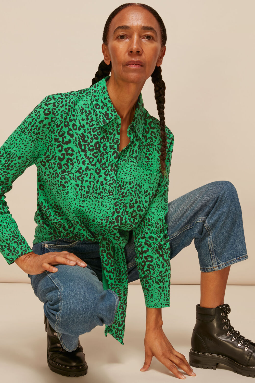 Speckled Animal Tie Shirt