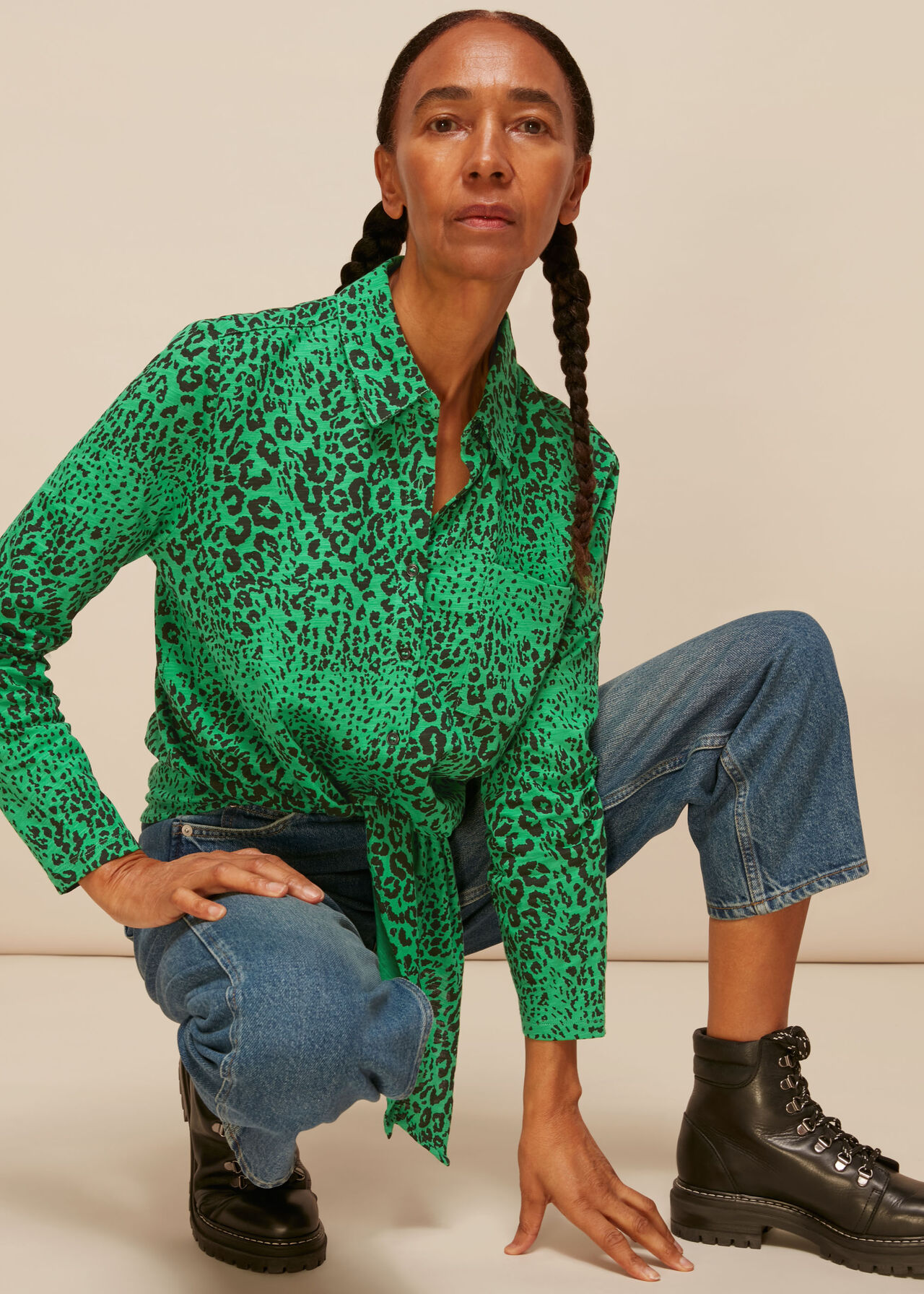 Multicolour Speckled Animal Tie Front Shirt | WHISTLES