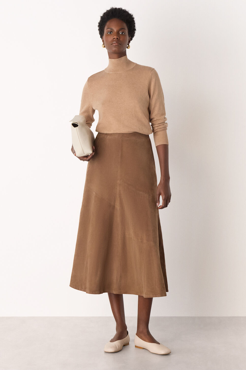 Fine Wool Mix Funnel Neck Knit