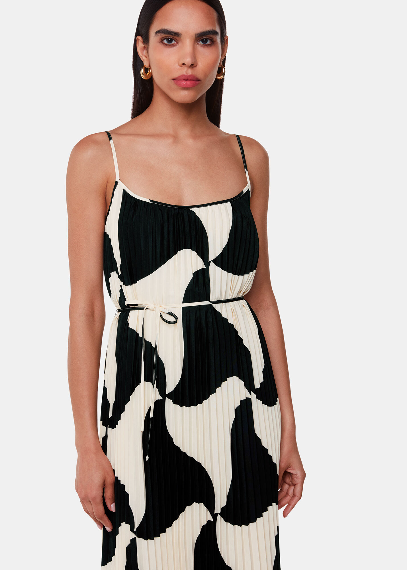 Black dress with multi coloured pleats store