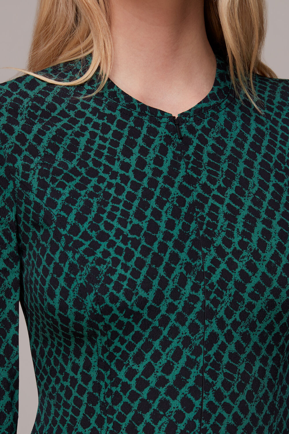 Brushed Geo Print Midi Dress