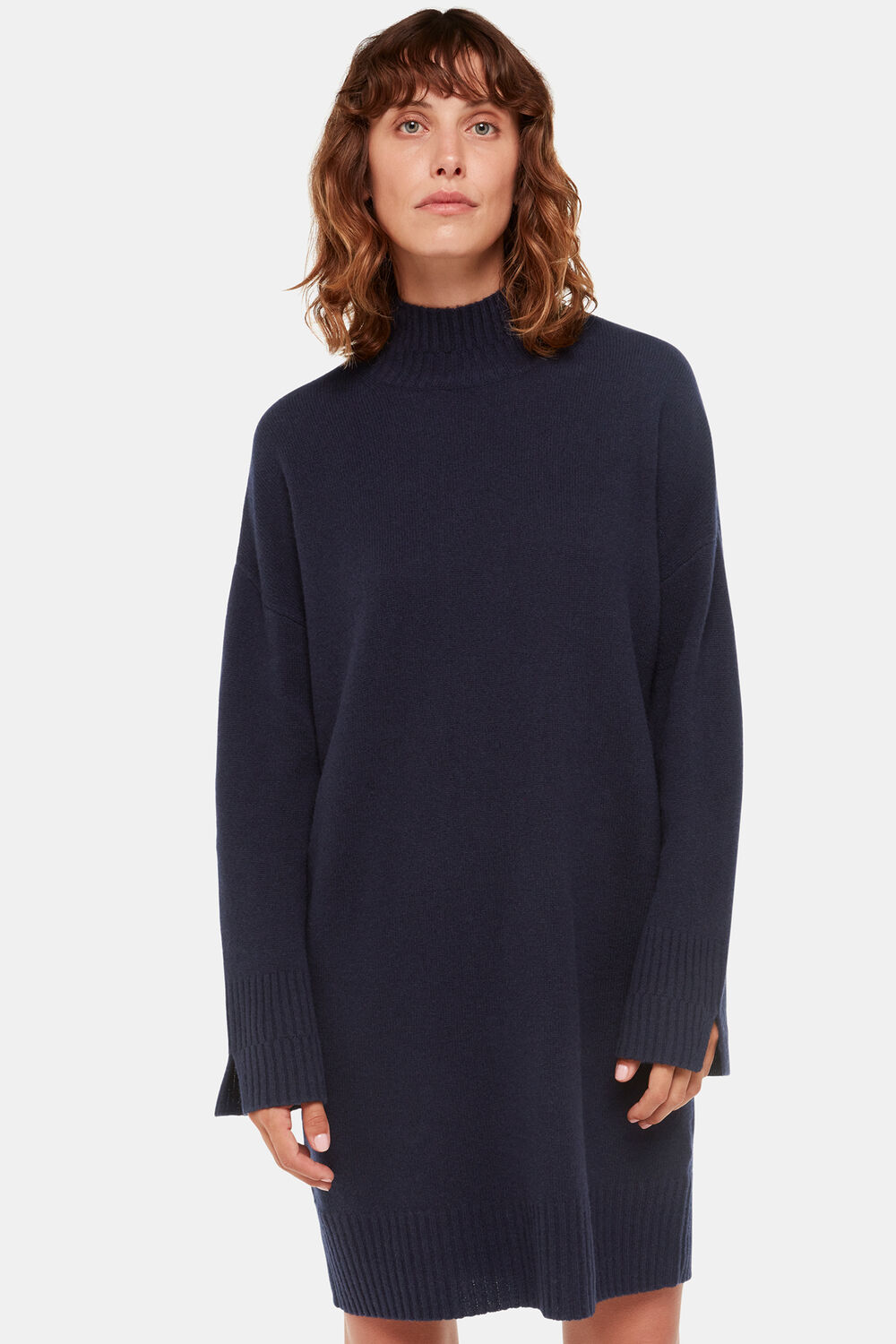 Navy Amelia Wool Knitted Dress