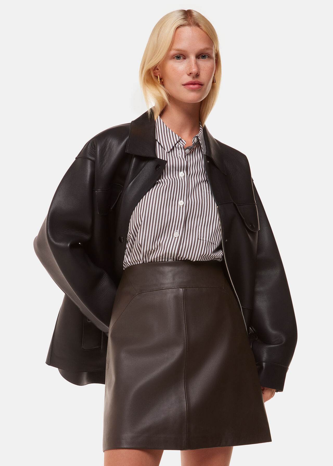 Leather A line Skirt