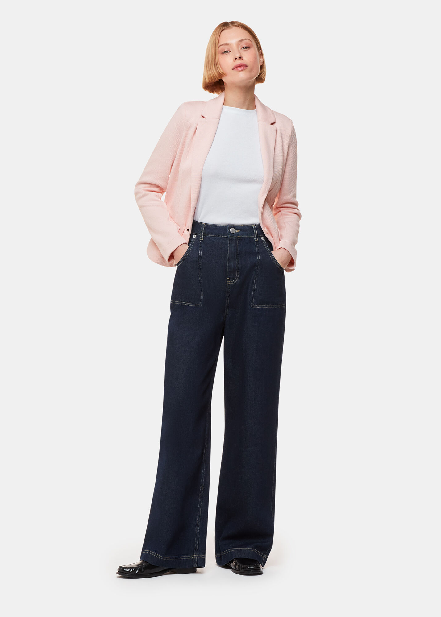 Pink Slim Jersey Jacket WHISTLES