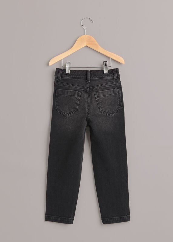 Black Stretch Barrel Leg Jean