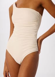 Textured One Shoulder Swimsuit