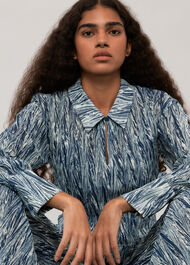 Marble Stripe Plisse Shirt