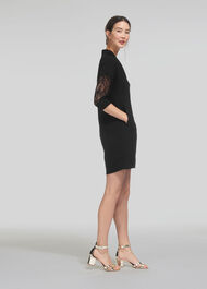 Paige Lace Sleeve Dress Black