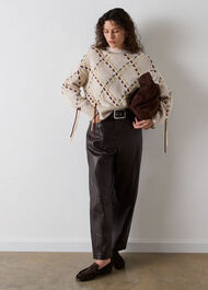 Belted Leather Barrel Trouser