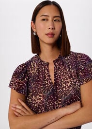 Orchid Print Dobby Top