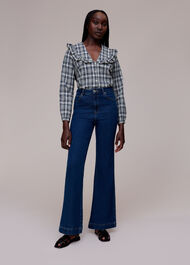 Checked Collar Top